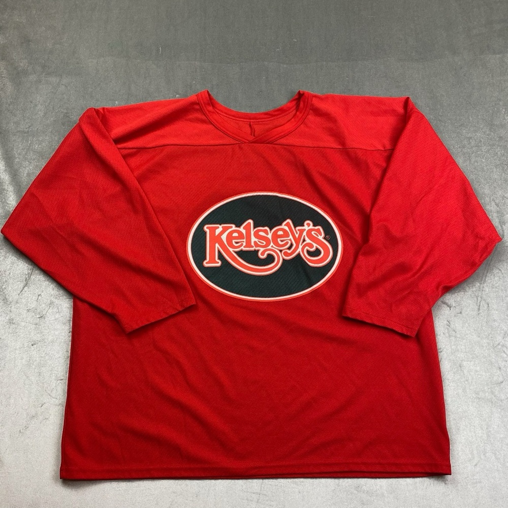 Kelseys Restaurant Hockey Jersey Red CCM Made In Canada Mens XL